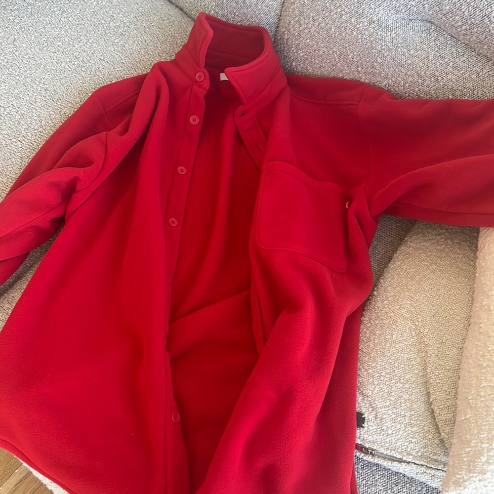 Aritzia polar fleece button down tna